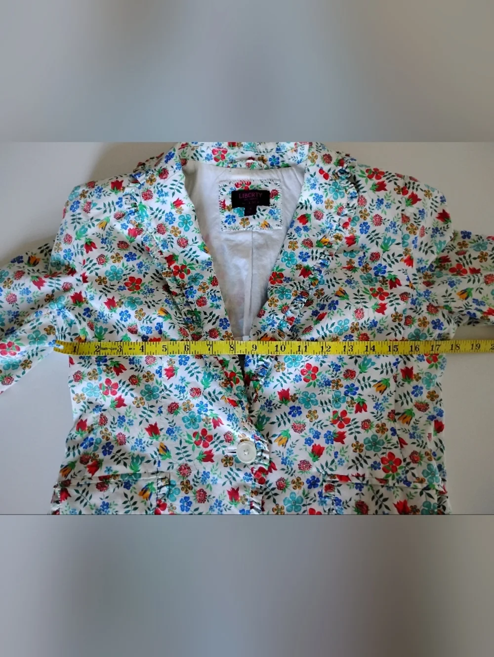 J. Crew Liberty Art Fabric Edenham Blazer Micro Ruffle Floral Classic Size 4